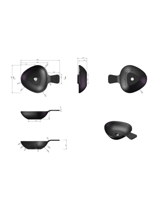 Plan et dimensions de la vasque SDV14