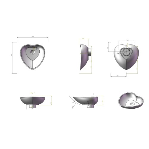 Vasque coeur en solid surface SDV17