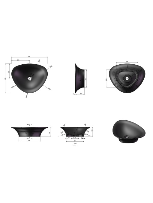 Dimensions et schéma technique de la vasque SDV34