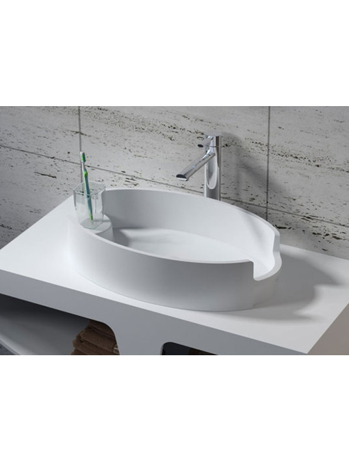 Vasque à poser SDV70  en solid surface  blanc mat