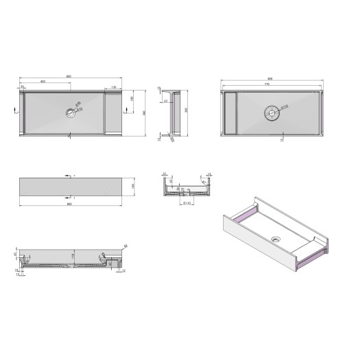 Grande vasque à poser en solid surface SDV72