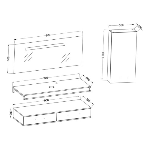 Meuble de salle de bain Scandinave VIRTUOSE