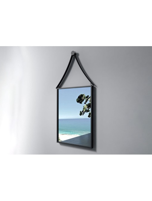 Miroir rectangulaire SDVM4260 avec cadre et système d'accroche en inox noir