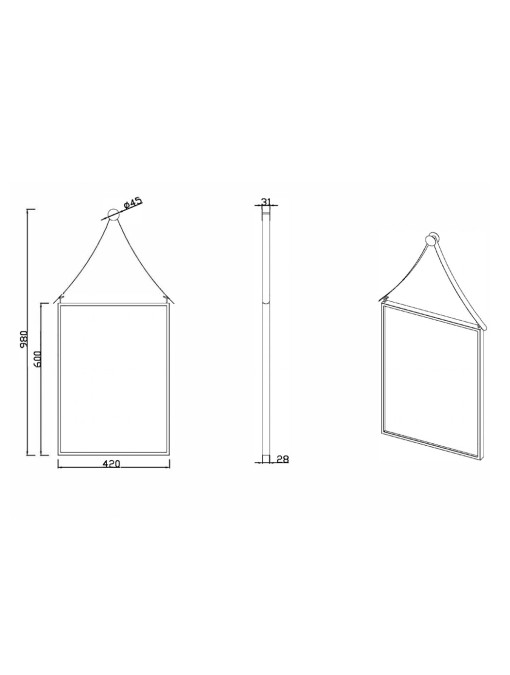 plan et cotes du miroir SDVM4260