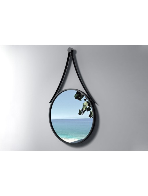 Miroir de salle de bain rond avec cadre noir SDVM5050