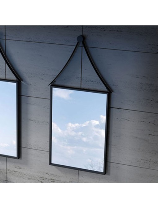 Miroir rectangulaire SDVM5670 avec cadre et système d'accroche noir