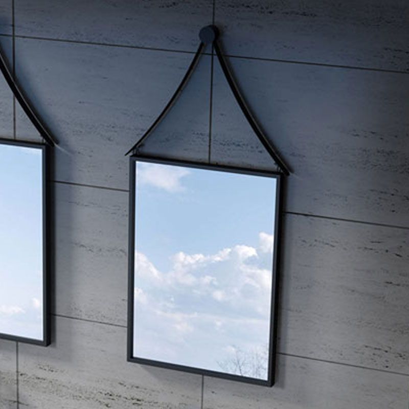 Miroir rectangulaire SDVM5670 avec cadre et système d'accroche noir