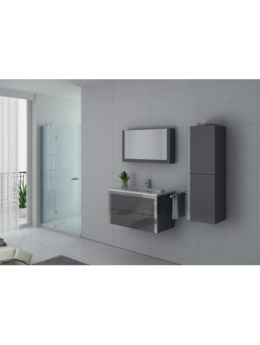 Meuble de salle de bain simple vasque gris