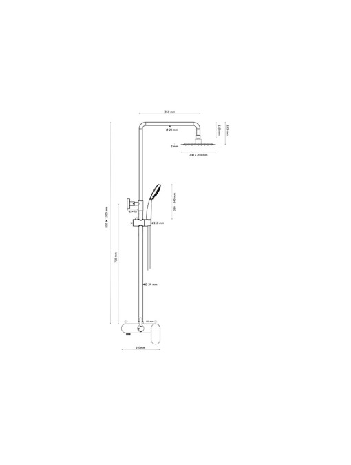 plan et dimensions de la colonne DELIZIOSA Mit
