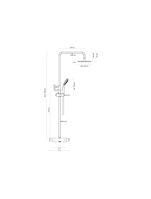 Dimensions de la colonne  DELIZIOSA Th
