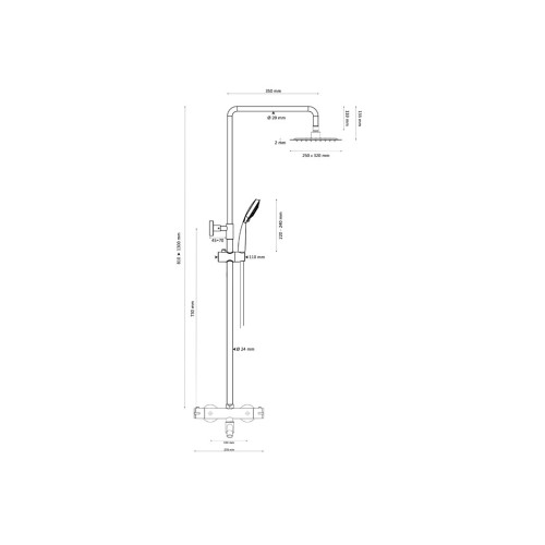Colonne de douche tubulaire FORTUNA Th
