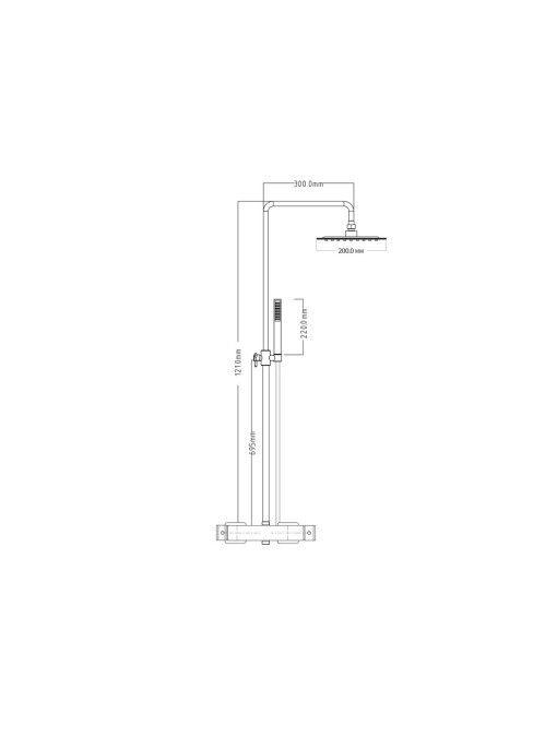 Plan et dimensions de la colonne CASANOVA Thermostatique