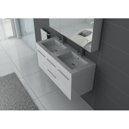 Ensemble double vasque suspendu PALERME Blanc