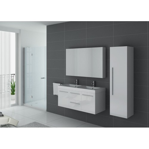 Ensemble double vasque suspendu PALERME Blanc