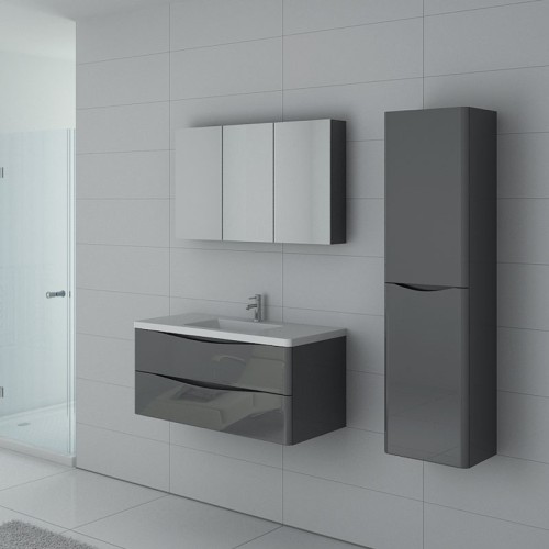 Ensemble TREVISE 1000 Gris Taupe avec colonne de rangement