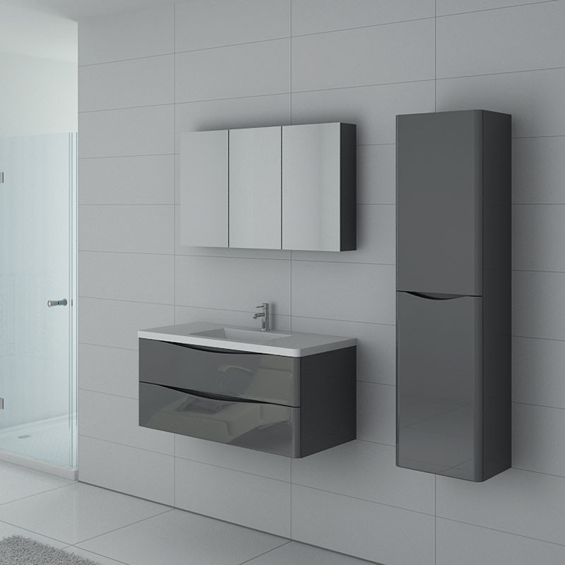 Meuble de salle de bain TREVISE 1000 Gris Taupe