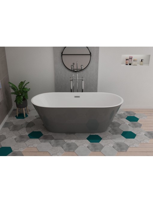 Baignoire îlot grise moderne Lugano Grey