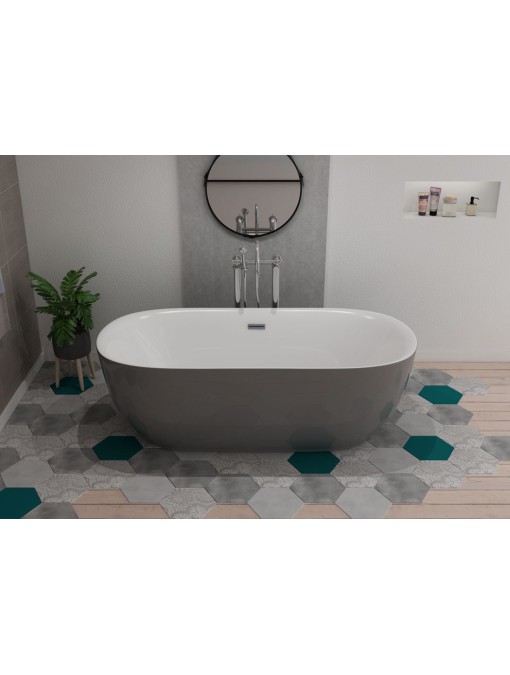 Baignoire îlot gris tendance Lamone Grey