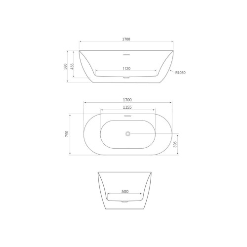 Baignoire îlot design Lamone Grey