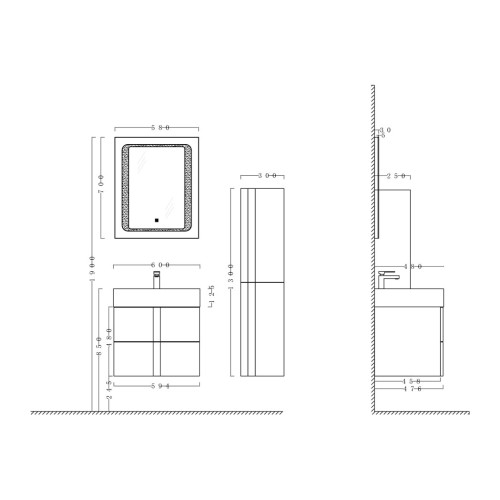 Meuble de salle de bain BOREAL 600