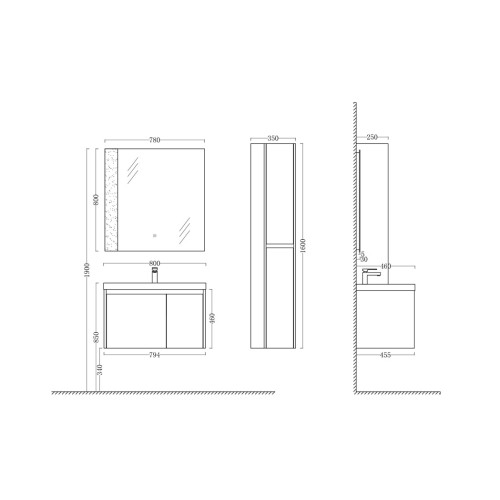 Meuble de salle de bain AZAMARA 800