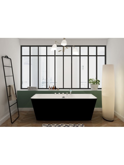 Baignoire îlot Iseo Black à placer le long d'un mur