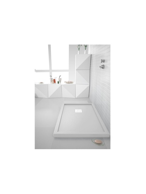 Receveur de douche en Gel coat avec rebords LISO ENMARCADO Blanc 140x80cm