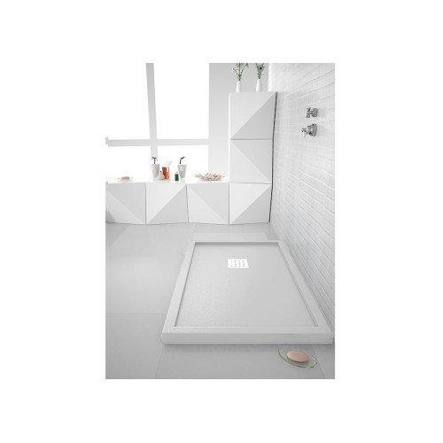 Receveur de douche en Gel coat avec rebords LISO ENMARCADO Blanc 140x80cm