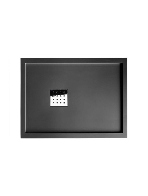 Receveur de douche en Gel coat avec rebords LISO ENMARCADO Graphite 120x90cm
