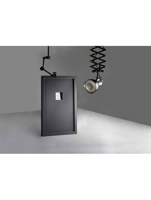 Receveur de douche en Gel coat avec rebords LISO ENMARCADO Graphite 140x80cm