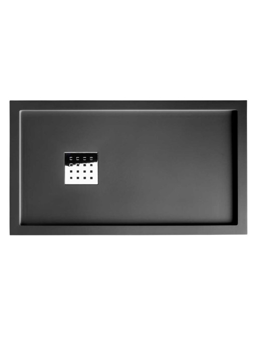Receveur de douche en Gel coat avec rebords LISO ENMARCADO Graphite 140x80cm