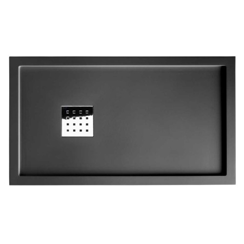 Receveur de douche en Gel coat avec rebords LISO ENMARCADO Graphite 140x80cm