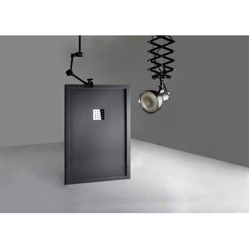 Receveur de douche en Gel coat avec rebords LISO ENMARCADO Graphite 140x90cm
