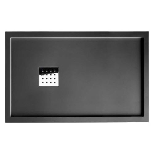 Receveur de douche en Gel coat avec rebords LISO ENMARCADO Graphite 140x90cm