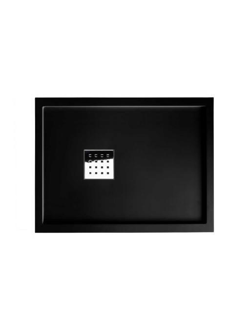Receveur de douche en Gel coat avec rebords LISO ENMARCADO Noir 120x90cm