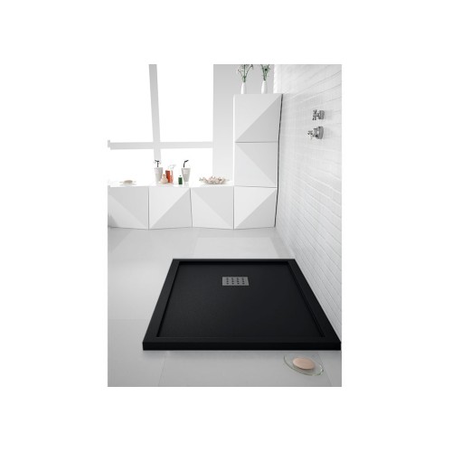 Receveur de douche en Gel coat avec rebords LISO ENMARCADO Noir 120x90cm