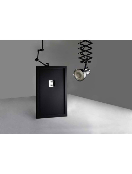 Receveur de douche en Gel coat avec rebords LISO ENMARCADO Noir 140x80cm