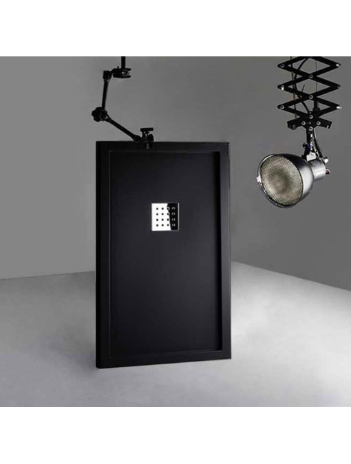 Receveur de douche en Gel coat avec rebords LISO ENMARCADO Noir 140x80cm