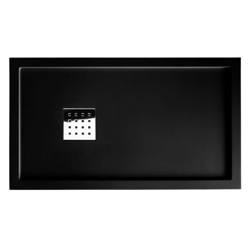 Receveur de douche en Gel coat avec rebords LISO ENMARCADO Noir 140x80cm