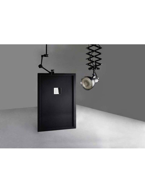 Receveur de douche en Gel coat avec rebords LISO ENMARCADO Noir 140x90cm