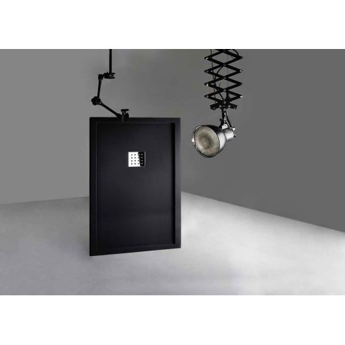 Receveur de douche en Gel coat avec rebords LISO ENMARCADO Noir 140x90cm