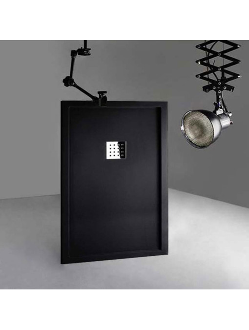 Receveur de douche en Gel coat avec rebords LISO ENMARCADO Noir 140x90cm