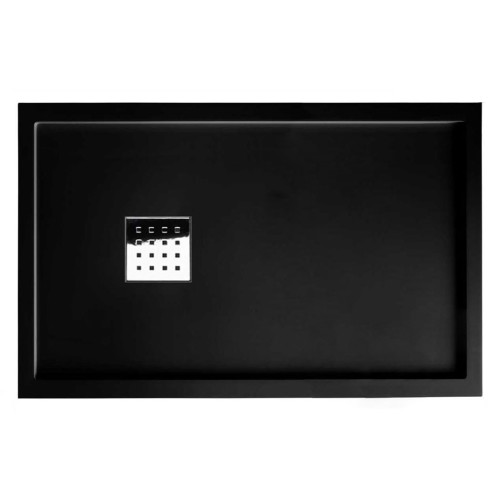Receveur de douche en Gel coat avec rebords LISO ENMARCADO Noir 140x90cm