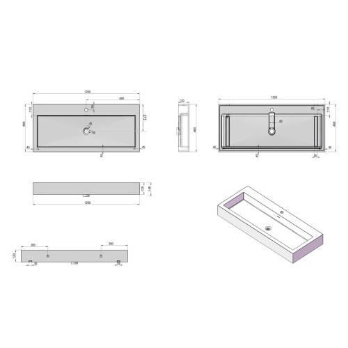 Grande vasque suspendue SDPW83