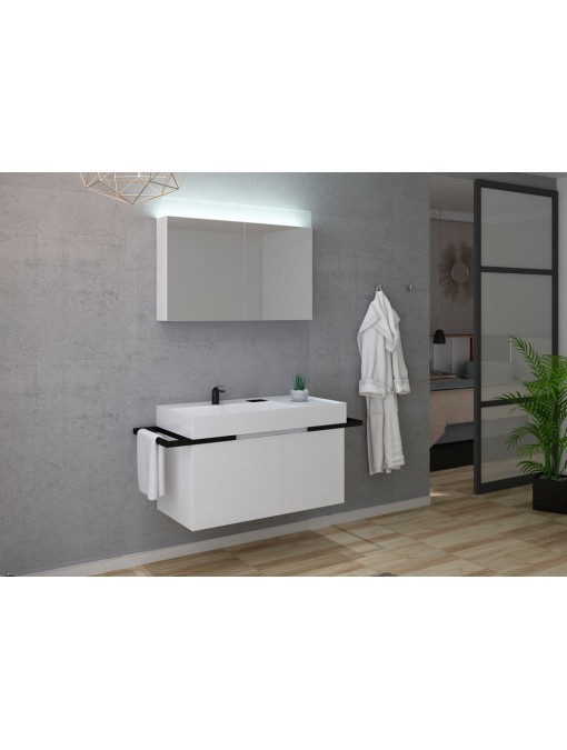 Meuble de salle de bain simple vasque TERAMO 1000