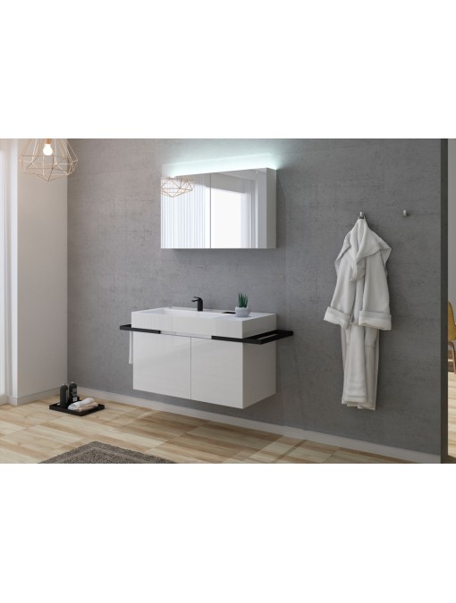 Meuble de salle de bainavec armoire de toilette TERAMO 1000
