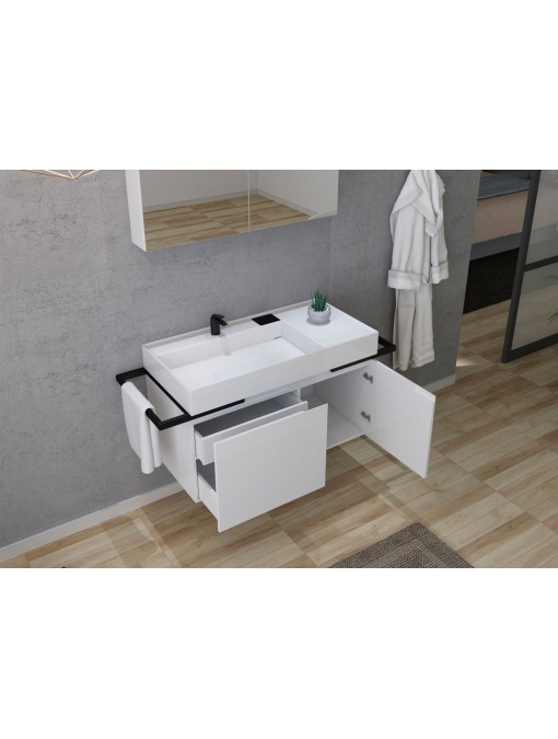 Meuble de salle de bain simple vasque TERAMO 1000