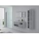 FARALDI 1200 Béton et Blanc meuble vasque meuble colonne et armoire de toilette
