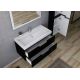 Meuble simple vasque noir finition chromé CALABRO 1000 Noir