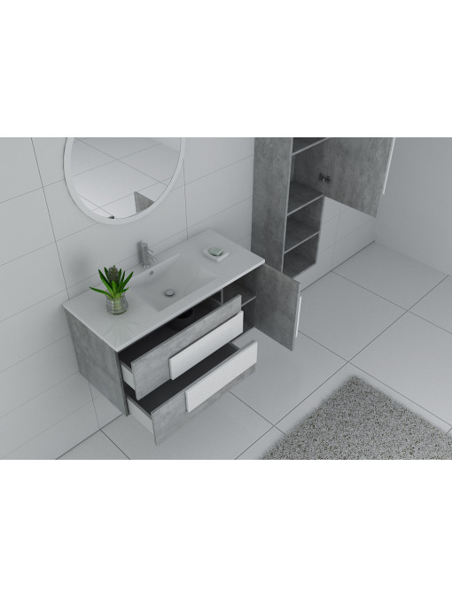 Meuble de salle de bain 100cm Castello coloris Béton